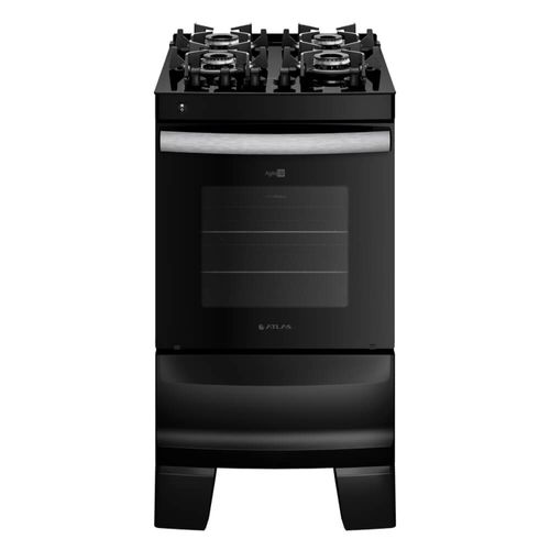 Fogão 4 Bocas Agile Up Preto Glass Atlas
