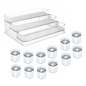 Kit Porta Temperos 13 peças Transparente UZ1945 UZ Utilidades
