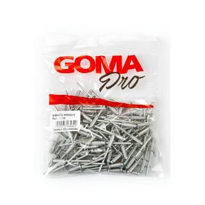 Jogo de Rebites de Repuxo 4,0 x 12mm 100 peças Alumínio 1198 Goma