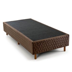 Box Solteiro 88 x 188 x 25 cm Veludo Marrom Kappesberg