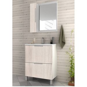 Balcão com Armário Cuba Bósnia 80 cm Branco/Malbec Móveis Sander