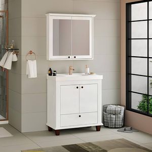 Balcão com Armário Cuba Valência 80 cm Cristal 511610.04 Bosi Móveis