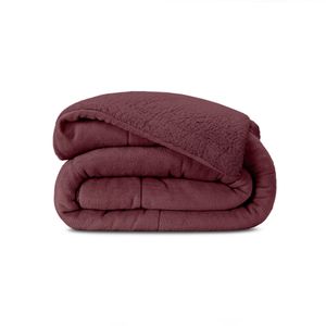 Coberdrom Queen Sherpa Manta Fleece Vinho Lavive