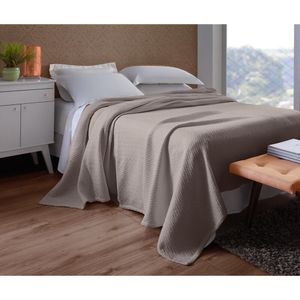 Jogo de Colcha Casal 3 peças Chevron Bege Jolitex