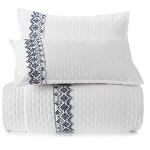 Jogo de Colcha Queen 3 peças Provence Azul Noite Bordado 6.1987 Altenburg