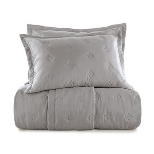 Jogo de Colcha Casal 3 peças Toque Acetinado Diamond Cinza 8.1741 Altenburg