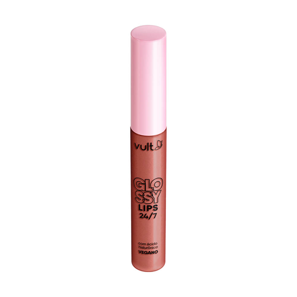 Gloss Labial 5,2ml Glossy Lips 24/7 Pessego Cintilante - Vult