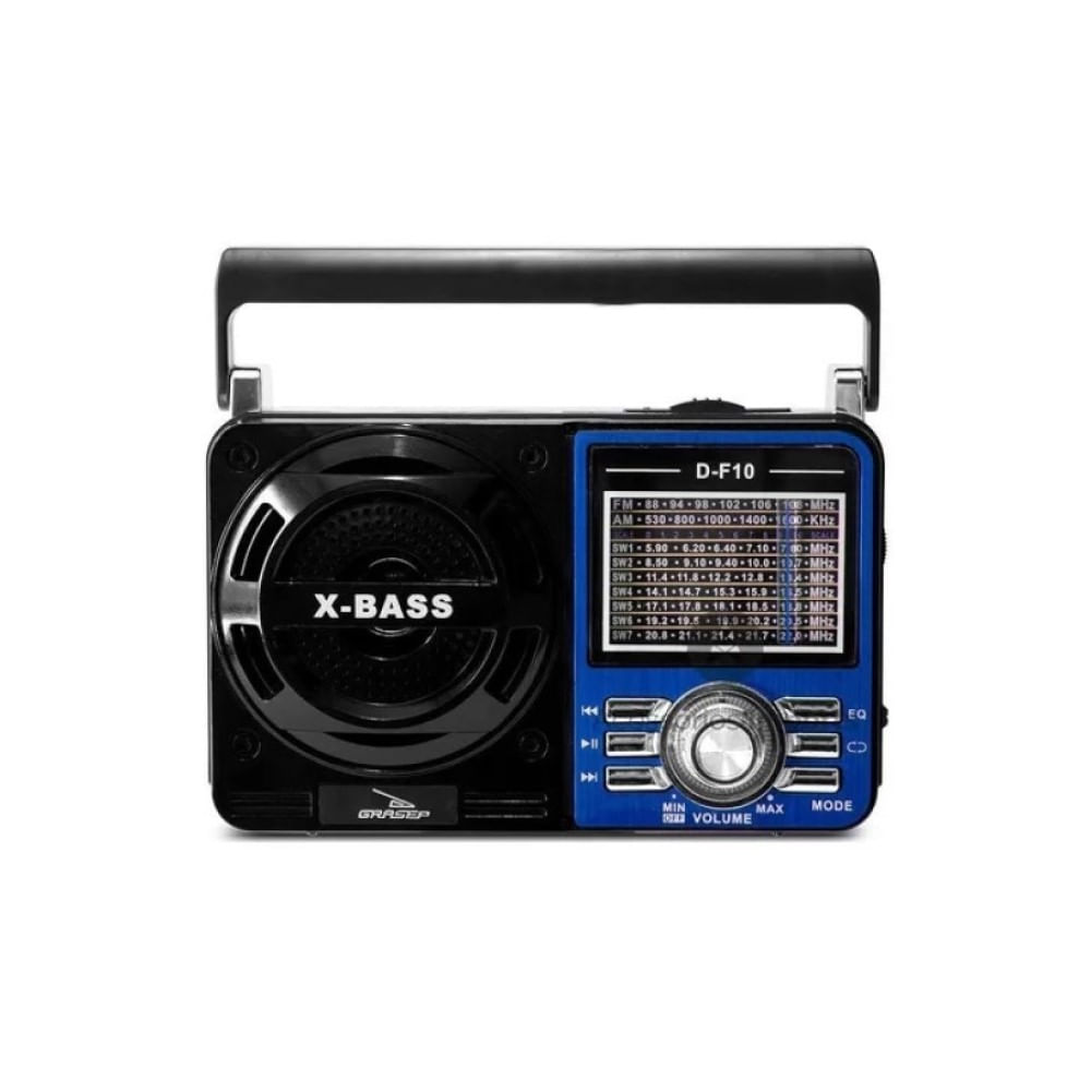 Rádio portátil 9 Faixas 5564 FS-100BT Vermelho F-Sound - Loja Solar