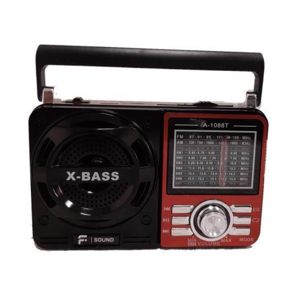 Rádio portátil 9 Faixas 5564 FS-100BT Vermelho F-Sound - Loja Solar