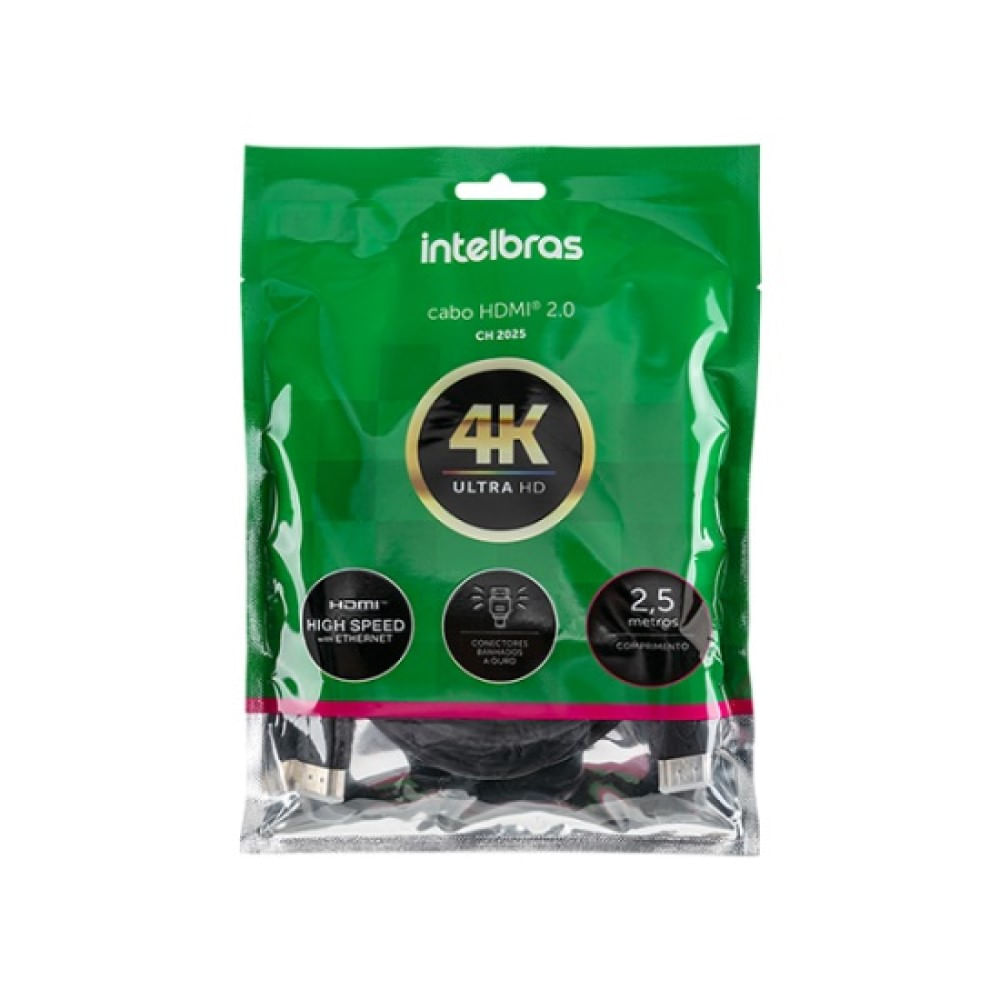 Cabo HDMI 2.0 de 2,5m Intelbras CH 2025