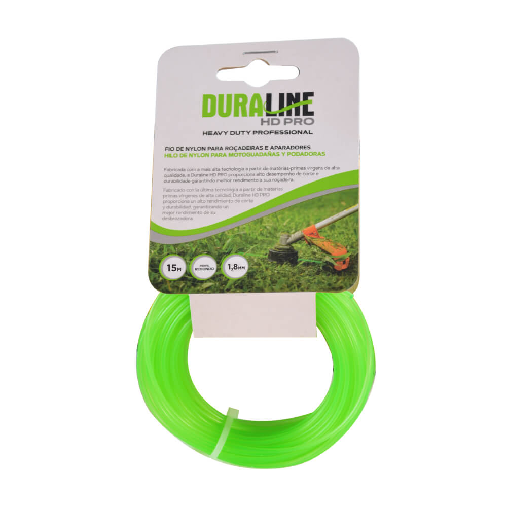 Fio de Nylon para Aparador 1,8mm Duraline Redondo Verde HD18