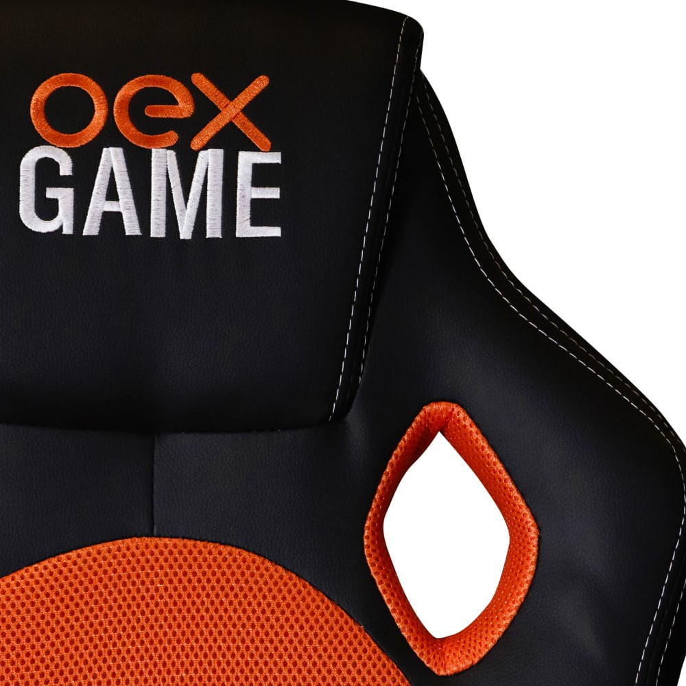 Cadeira Gamer Preto/Laranja GC100 OEX - Loja Solar