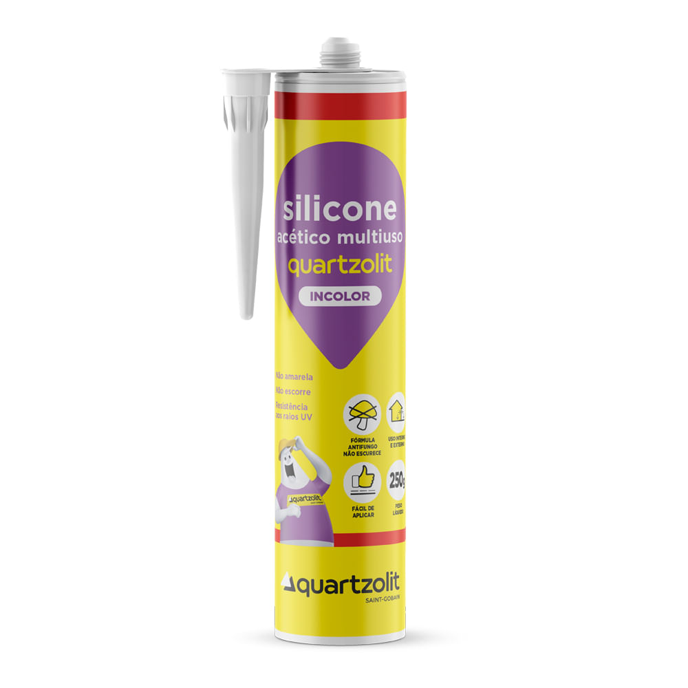 Silicone Acético Incolor 250g Quartzolit - Loja Solar