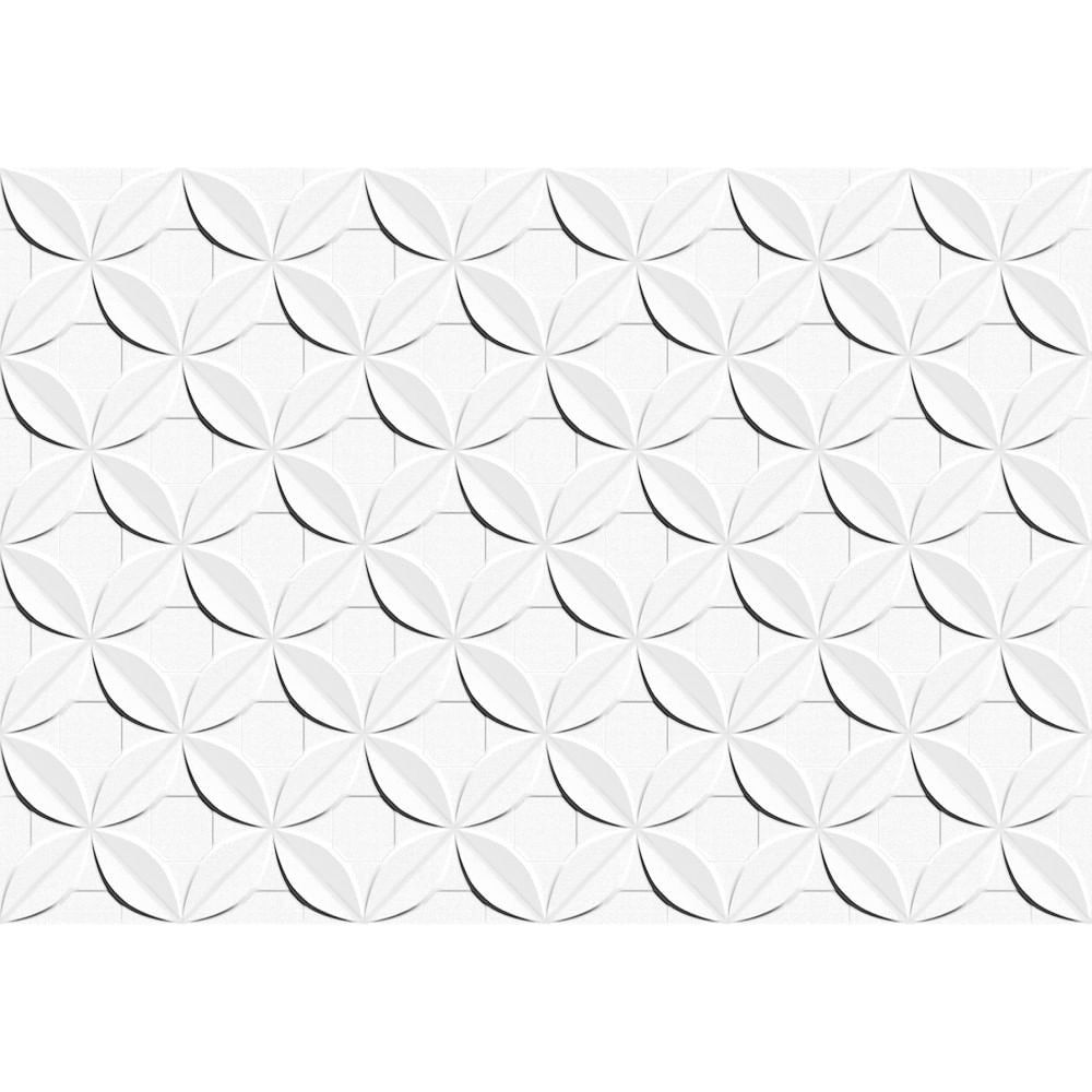 Azulejo Dália Branco 43,7 x 63,1 cm Ceusa - Loja Solar