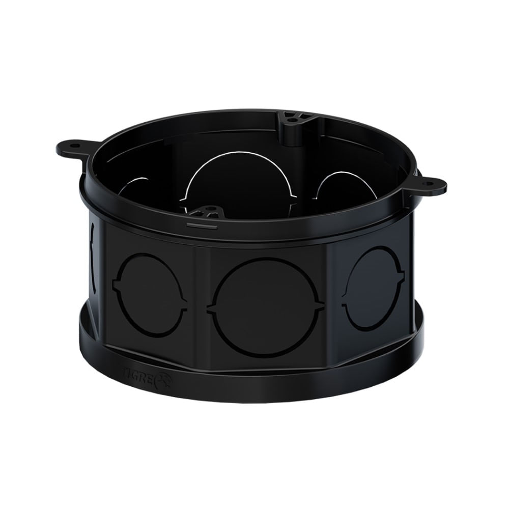 Caixa de Luz Octogonal 4x4 Preto 33043376 Tigre - Loja Solar