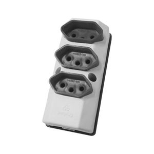 Tomada Tripla Sobrepor 2P+T 10A 2100/1 Perlex