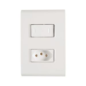 Conjunto 1 Interruptor e 1 Tomada 4x2 Liz Branco 57170/050 Tramontina