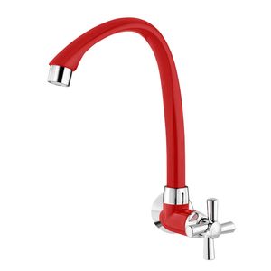 Torneira Cozinha Parede Bica Alta Cross Vermelho/Cromado 300000630 Tigre
