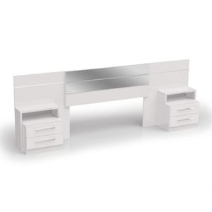 Cabeceira com 2 Mesas de Cabeceira Branco B290 Kappesberg