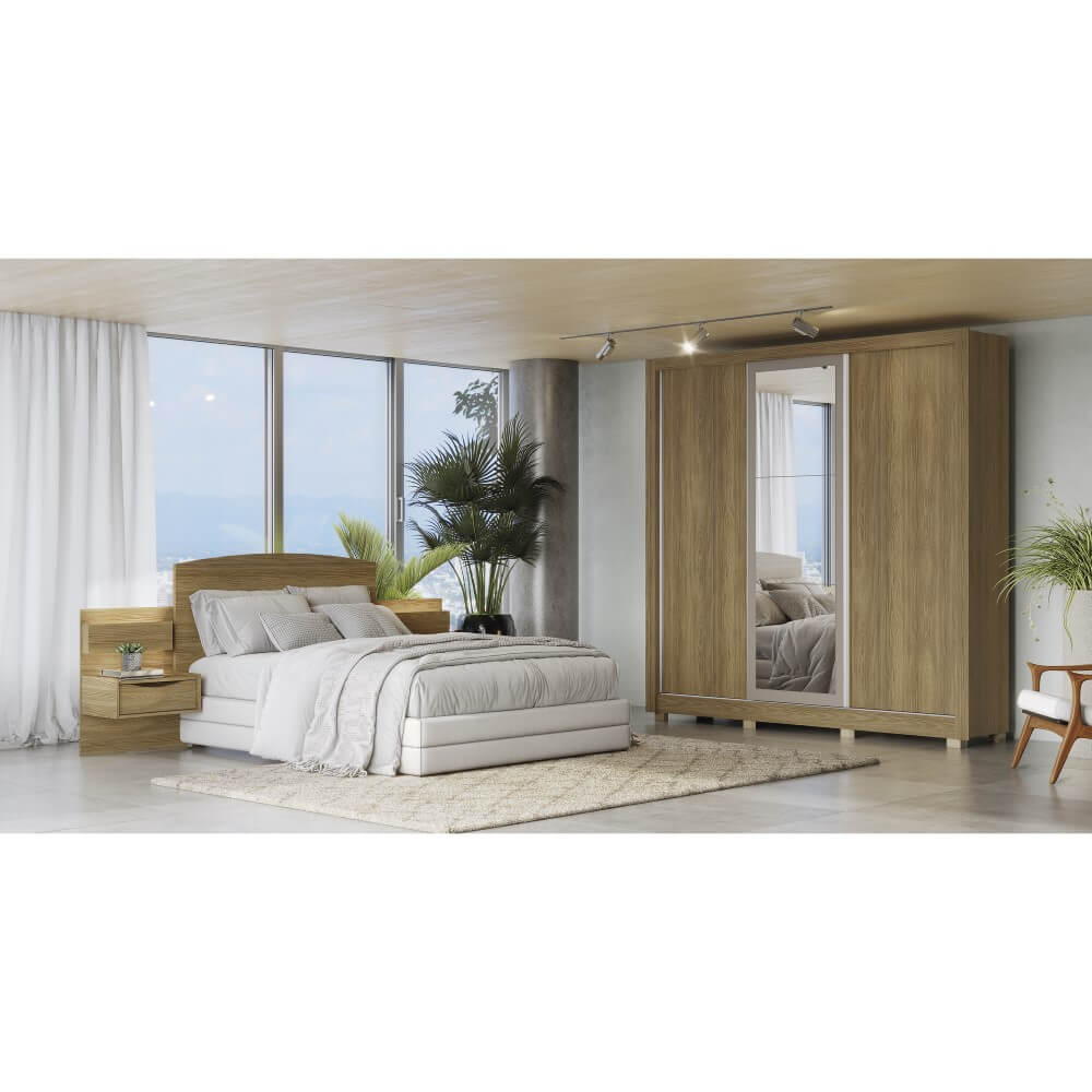 Guarda roupa 3 portas Nogueira/Fendi CB1PM570 Kappesberg - Loja Solar