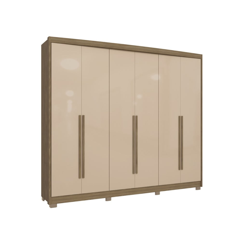 Guarda roupa 6 portas Nogueira/Macadamia CB03N566 Kappesberg