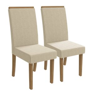 Cadeira Linho Bege 2 peças 2CAD142FR Kappesberg