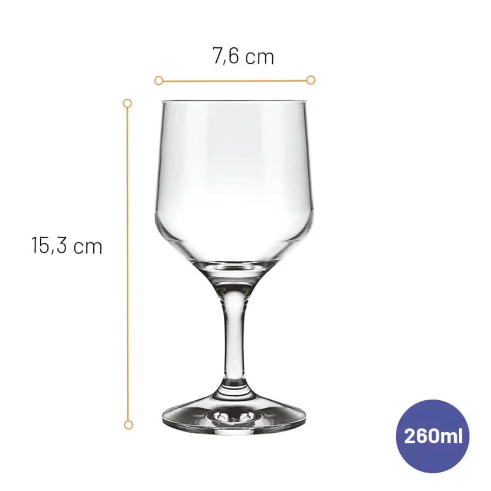 Jogo de taças Vinho 6 peças Buffet 260ml 7010.18 SM