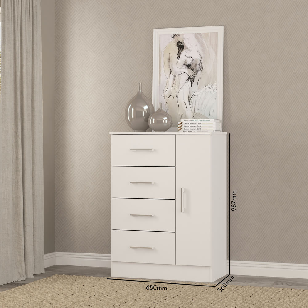 Cômoda 4 Gavetas Branca 8057.01 Soluzione - Loja Solar