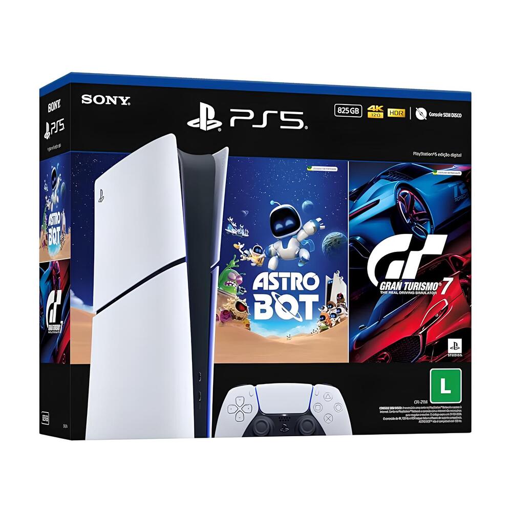 Console PlayStation 5 Slim Edição Digital 825GB SSD com Co - Loja