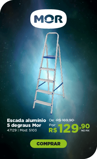 Escada alumínio 5 degraus 5103 Mor