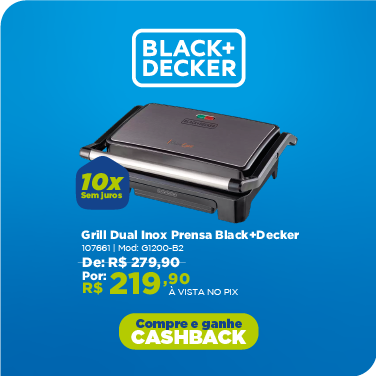 Grill Dual Inox Prensa 220V G1200-B2 Black+Decker