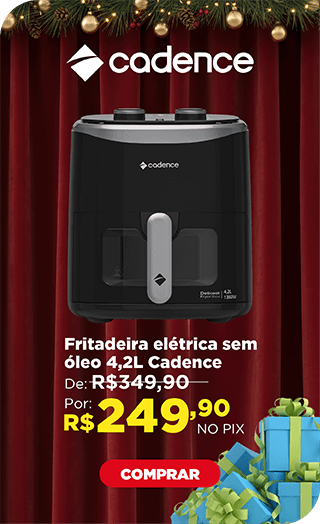 Fritadeira elétrica sem Óleo 4,2L Delicook Fryer Show Preto 220V FRT430 Cadence