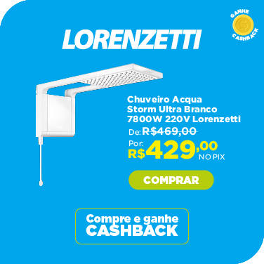 Chuveiro Acqua Storm Ultra Branco 7800W 220V Lorenzetti