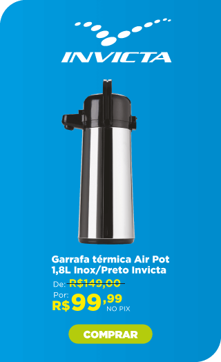 Garrafa térmica Air Pot 1,8L Inox/Preto Invicta