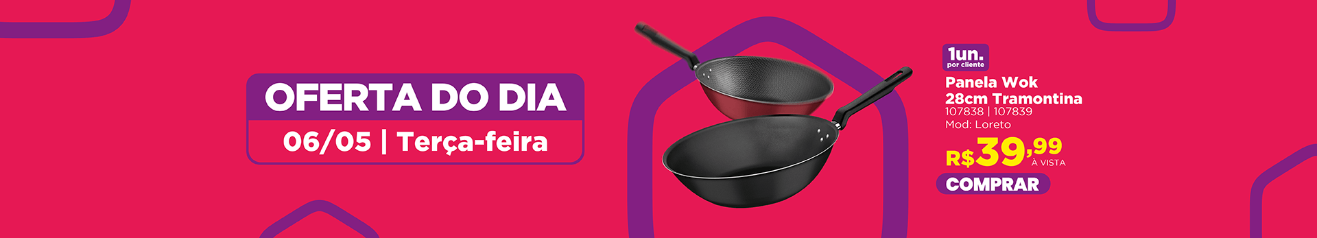 Panela Wok Loreto 28cm Tramontina
