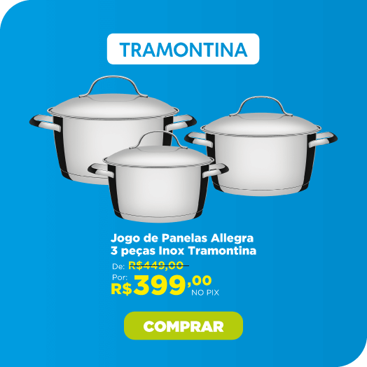 Jogo de Panelas Allegra 3 peças Inox 65660/220 Tramontina