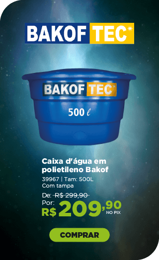 Caixa d'Água em Polietileno com Tampa 500L Bakof