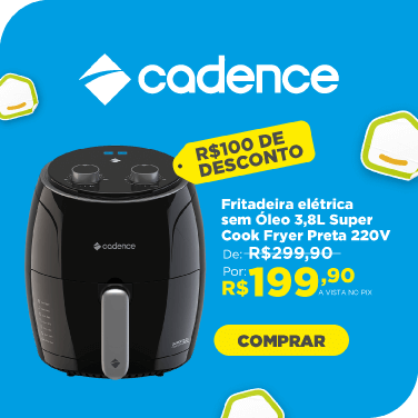 Fritadeira elétrica sem Óleo 3,8L Super Cook Fryer Preta 220V FRT410 Cadence