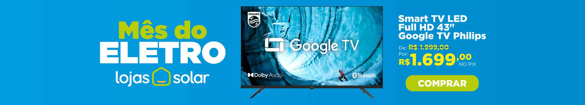 Smart TV LED Full HD 43" Google TV 43PFG6909/78 Philips