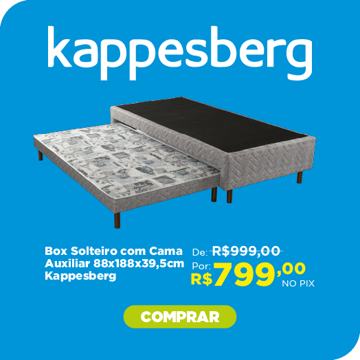 Box Solteiro com Cama Auxiliar 88 x 188 x 39,5 cm Kappesberg