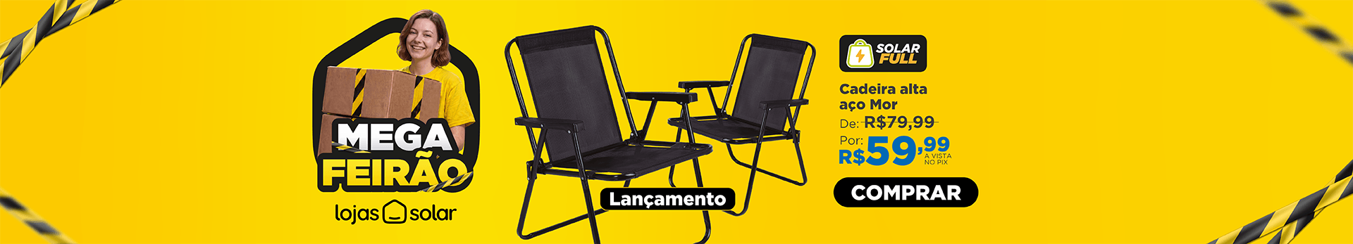 Cadeira Alta Aço Preta 2059 Mor
