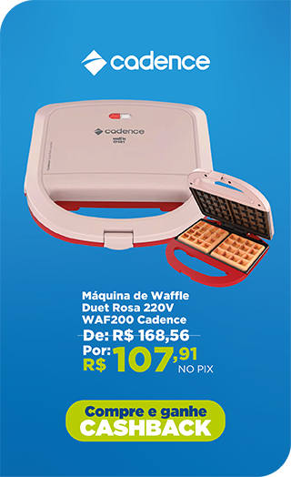 Máquina de Waffle Duet Rosa 220V WAF200 Cadence
