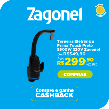 Torneira Eletrônica Prima Touch Preto 5500W 220V Zagonel