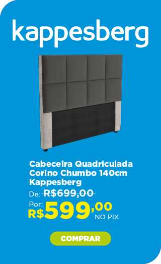 Cabeceira Quadriculada Corino Chumbo 140 cm CAB011 Kappesberg